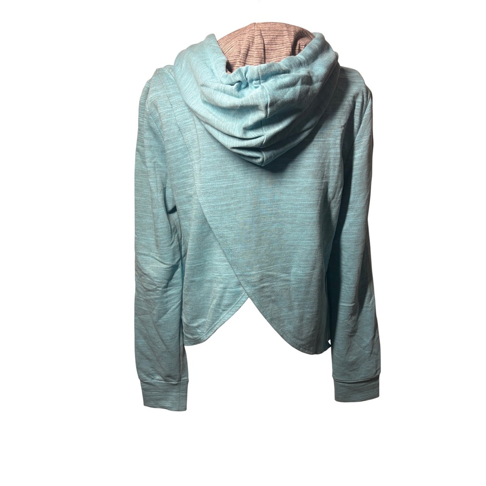 Jessica Simpson Turquoise Blue Space Dye Crossover Back Zip‎ Up Hoodie - Large